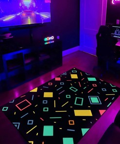 Customizable Arcade Pattern Rug for Living Room
