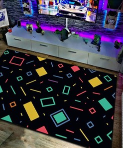 Customizable Arcade Pattern Rug for Living Room