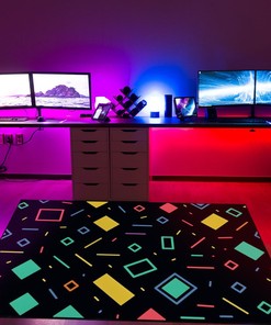 Customizable Arcade Pattern Rug for Living Room