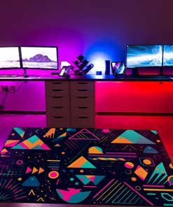 Customizable Arcade Pattern Rug with Colorful Light Up Pattern - Perfect for Home Decoration