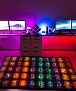 Customizable Arcade Scoreboard Numbers Pattern Area Rug