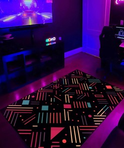 Customizable Geometric Arcade Pattern Rug