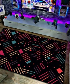 Customizable Geometric Arcade Pattern Rug