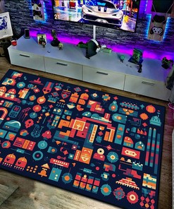 Customizable Triangular Pixel Art Area Rug for Home Decoration