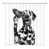 Cute Black and White Dog Humor Waterproof Fabric Shower Curtain, Funny Bathroom Accessory - Bathroom Curtain Home Decor