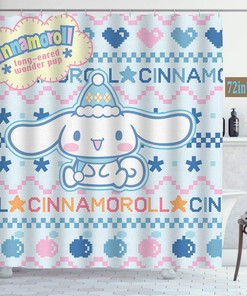 Cute Dog Shower Curtain Washable Waterproof Cartoon Fun Bathroom Decor