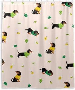 Cute Dogs Dachshunds Bathroom Shower Curtain Waterproof Fabric Decor for Home