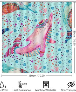 Cute Dolphin Shower Curtain for Waterproof and Adorable Bathroom Decor