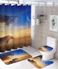 Cute Dolphins Shower Curtain for Waterproof and Fun Bathroom Decor