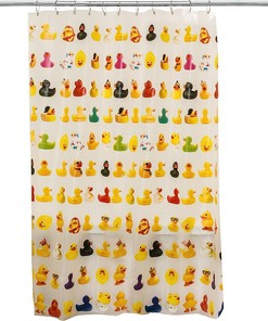 Cute Duckies Bathroom Shower Curtain, Heavy Duty and Water-Resistant with Rustproof Grommets