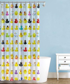 Cute Duckies Bathroom Shower Curtain, Heavy Duty and Water-Resistant with Rustproof Grommets