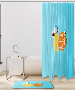Cute Eyes Lemon Orange Fruit Waterproof Shower Curtain for Bathroom Decor