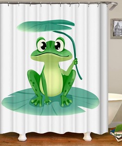 Cute Frog Decoration Fabric Shower Curtain for Your Bathroom Decor