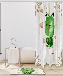 Cute Frog Watercolor Shower Curtain - Bathroom Curtain Accessory