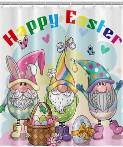 Cute Genome Easter Shower Curtain for Colorful Bathroom Decor