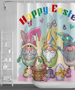 Cute Genome Easter Shower Curtain for Colorful Bathroom Decor