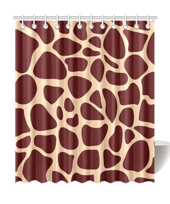 Cute Giraffe Animal Print Shower Curtain for Bathroom Decor