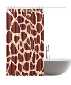 Cute Giraffe Animal Print Shower Curtain for Bathroom Decor