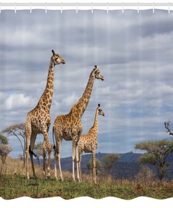 Cute Giraffe Family Shower Curtain - Animal Bathroom Decor