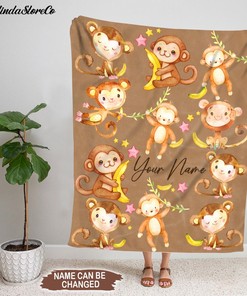Cute Monkey Blanket for Newborn Gifts - Perfect Home Decor Addition