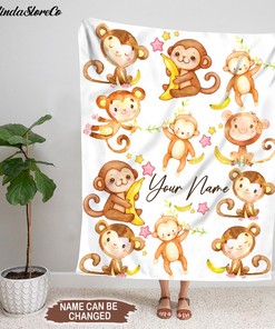Cute Monkey Blanket for Newborn Gifts - Perfect Home Decor Addition