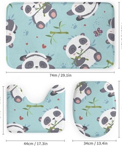 Cute Panda Love Bamboo Shower Curtain for Bathroom Decor, Waterproof for a Serene Feeling