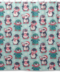 Cute Penguins Shower Curtain - Modern Home Bathroom Hotel Spa Decorations