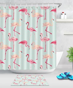 Cute Pink Flamingo Shower Curtain for Home Bathroom Decor, Housewarming Gift