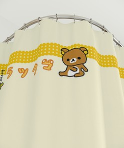 Cute Rilakkuma Retro Shower Curtain for Kawaii Bathroom Decor