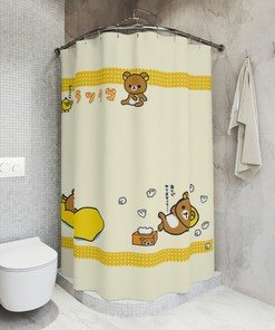 Cute Rilakkuma Retro Shower Curtain for Kawaii Bathroom Decor
