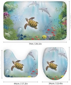 Cute Sea Turtles and Dolphins Shower Curtain for Waterproof and Adorable Bathroom Decor