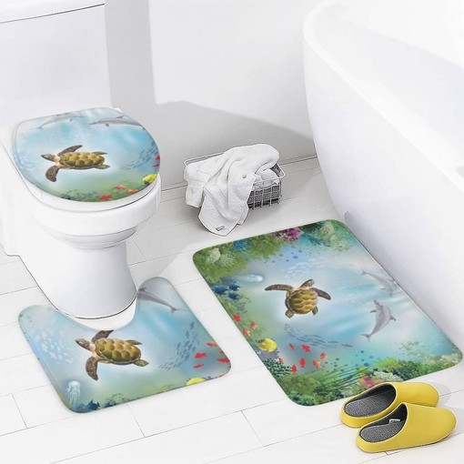 Cute Sea Turtles and Dolphins Shower Curtain for Waterproof and Adorable Bathroom Decor