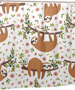 Cute Sloth Baby Laziness Shower Curtain for Your Bathroom