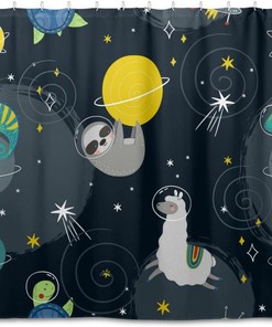 Cute Sloth Shower Curtain - Modern Home Bathroom Hotel Spa Decorations