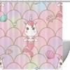 Cute Unicorn Mermaid Seashells Fabric Shower Curtain for Bathroom Decor
