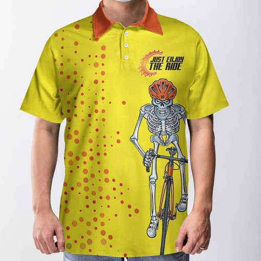 Cycling Enjoy The Ride Skull Polo Shirt - Sporty Streetwear Fashion