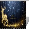 Decorative Snowflake Deer Fabric Shower Curtain for Bathroom Decor