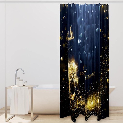 Decorative Snowflake Deer Fabric Shower Curtain for Bathroom Decor