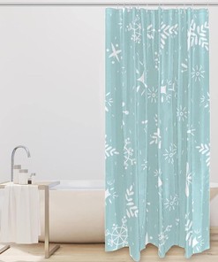 Decorative Winter Christmas Snowflakes Shower Curtain for Bathroom Decor