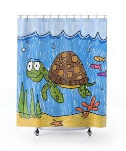 Deep Sea Sea Turtle Shower Curtain for Inspiring Bathroom Decor