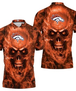 Denver Broncos Fans Skull 3D All Over Print Polo Shirt - Perfect for Fans
