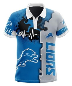 Detroit Lions Beating Curve Polo Shirt - Ideal Gift for Lions Fans