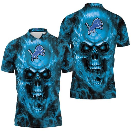 Detroit Lions Skull Polo Shirt - Ideal Gift for NFL Fans