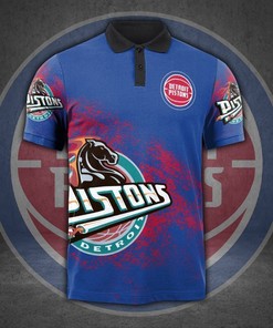Detroit Pistons 3D All Over Print Polo Shirt - Ideal Gift for NBA Fans