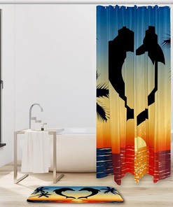 Dolphin Animal Shower Curtain for Bathroom Decor