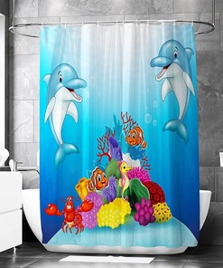 Dolphin Bathroom Shower Curtain for Ocean and Animal Lovers - Bathroom Curtain
