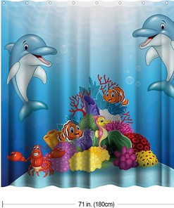 Dolphin Bathroom Shower Curtain for Ocean and Animal Lovers - Bathroom Curtain