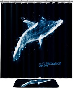 Dolphin Starlight Shower Curtain - Perfect for Ocean-Themed Bathrooms