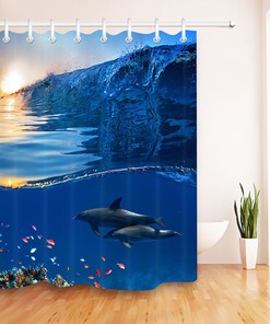 Dolphin and Fish Undersea Shower Curtain - Bring the Ocean to Your Bathroom