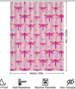 Dragonflies Printed Shower Curtain for Bathroom Decor